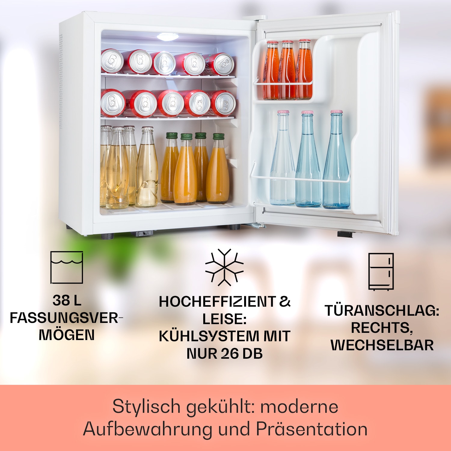 Happy Hour 38 - Mini frigo, minibar, 38 litri, 26 dB 