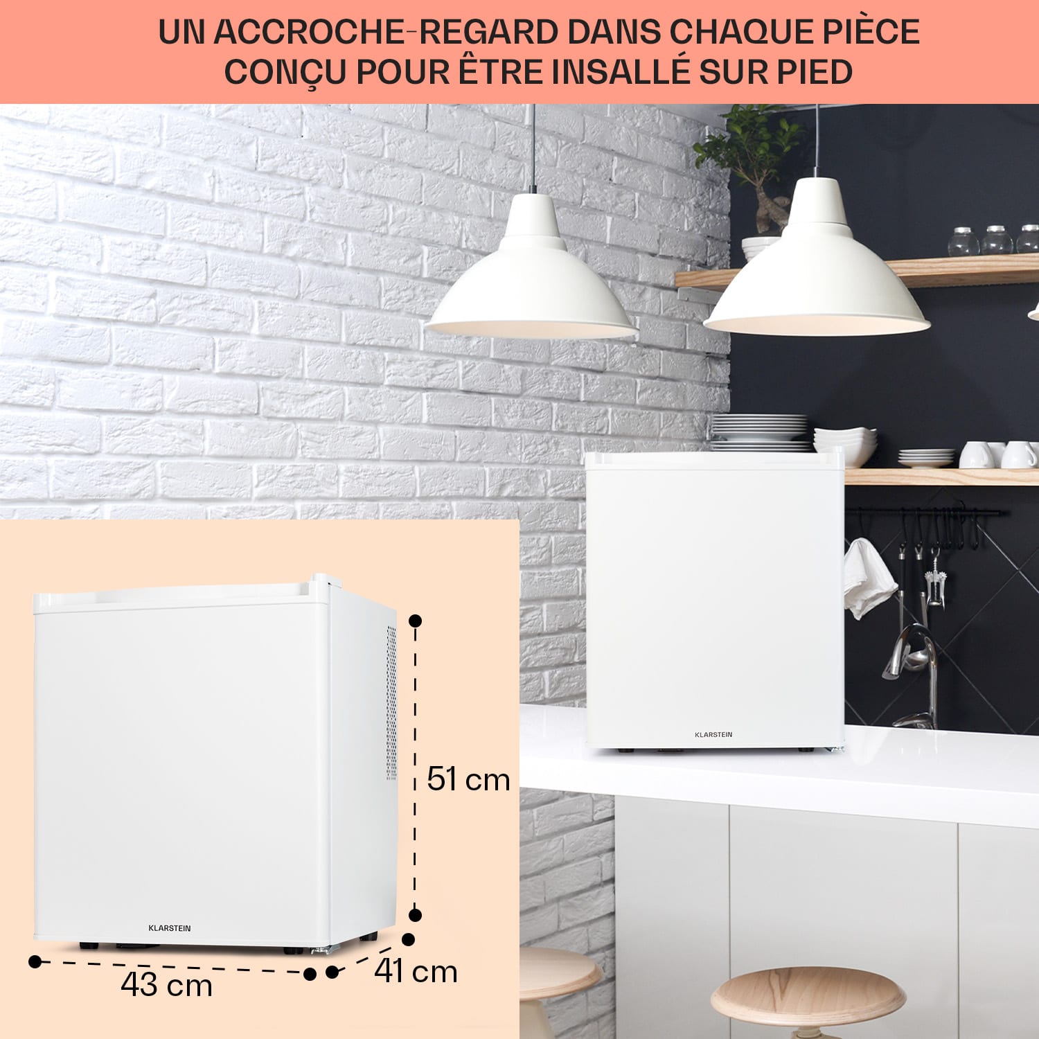 Happy Hour 38 mini-koelkast minibar drankkoelkast 38 liter 26 dB 38 ltr | Wit