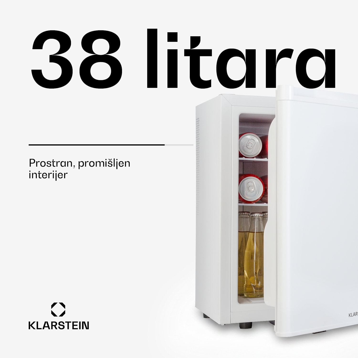 Happy Hour 38, mini hladnjak, mini bar, 38 litara, 26 dB 38 Ltr | C | Bijela