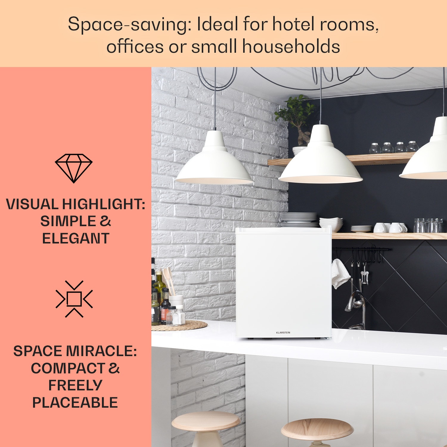 Happy Hour 38, mini chladnička, minibar, 38 litrov, 26 dB 38 litrov | Biela