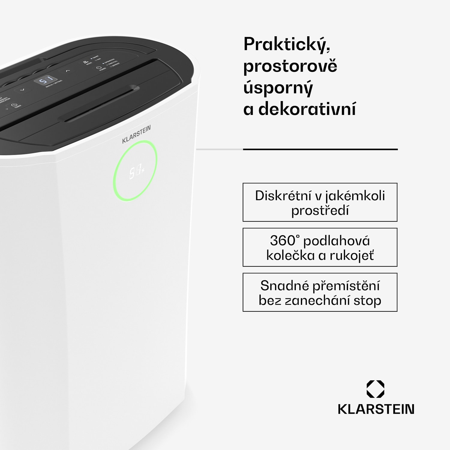 DryFy ProConnect 16L odvlhčovač vzduchu, 16 l/den, 18 m², WiFi, Aplikace, LED indikátor, 24-hodinový časovač 16L/24h | Bílá | Ne