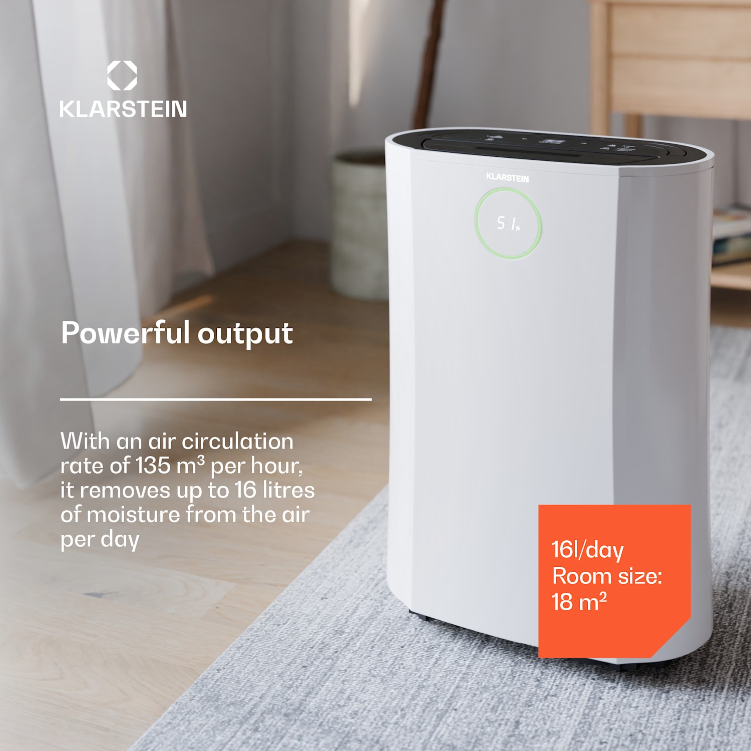 Desumidificador DryFy ProConnect 16L | 16 L/dia | 24 m² | Wi-Fi | App | Indicador LED | Temporizador de 24 horas 