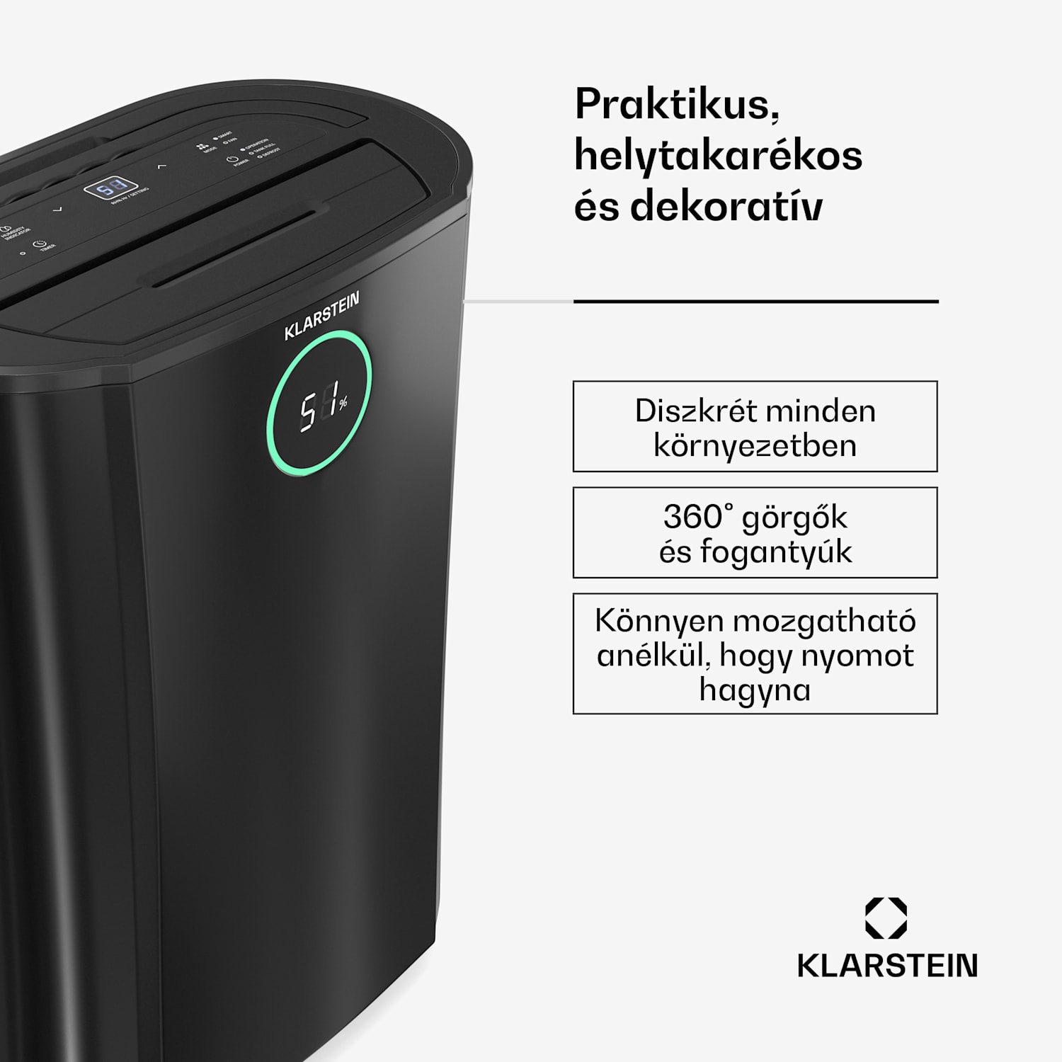 DryFy ProConnect 16L párátlanító, 16 l/nap, 18 m², WiFi, App, LED kijelző, 24 órás időzítő 16L/24h | Fekete | Igen
