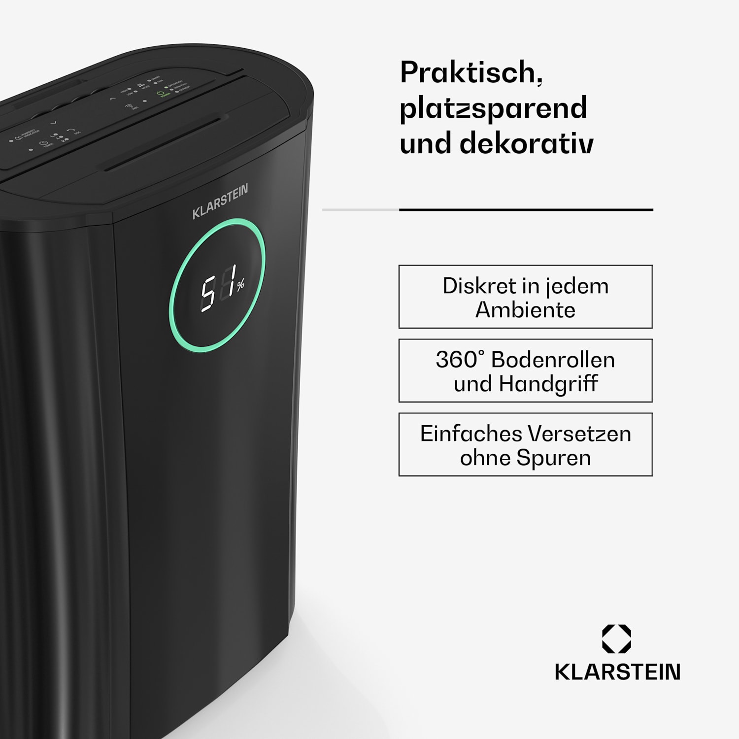 DryFy ProConnect 24L Déshumidificateur | 24 L/jour | 36 m² | WiFi | Appli | Indicateur LED | Minuteur 24h 