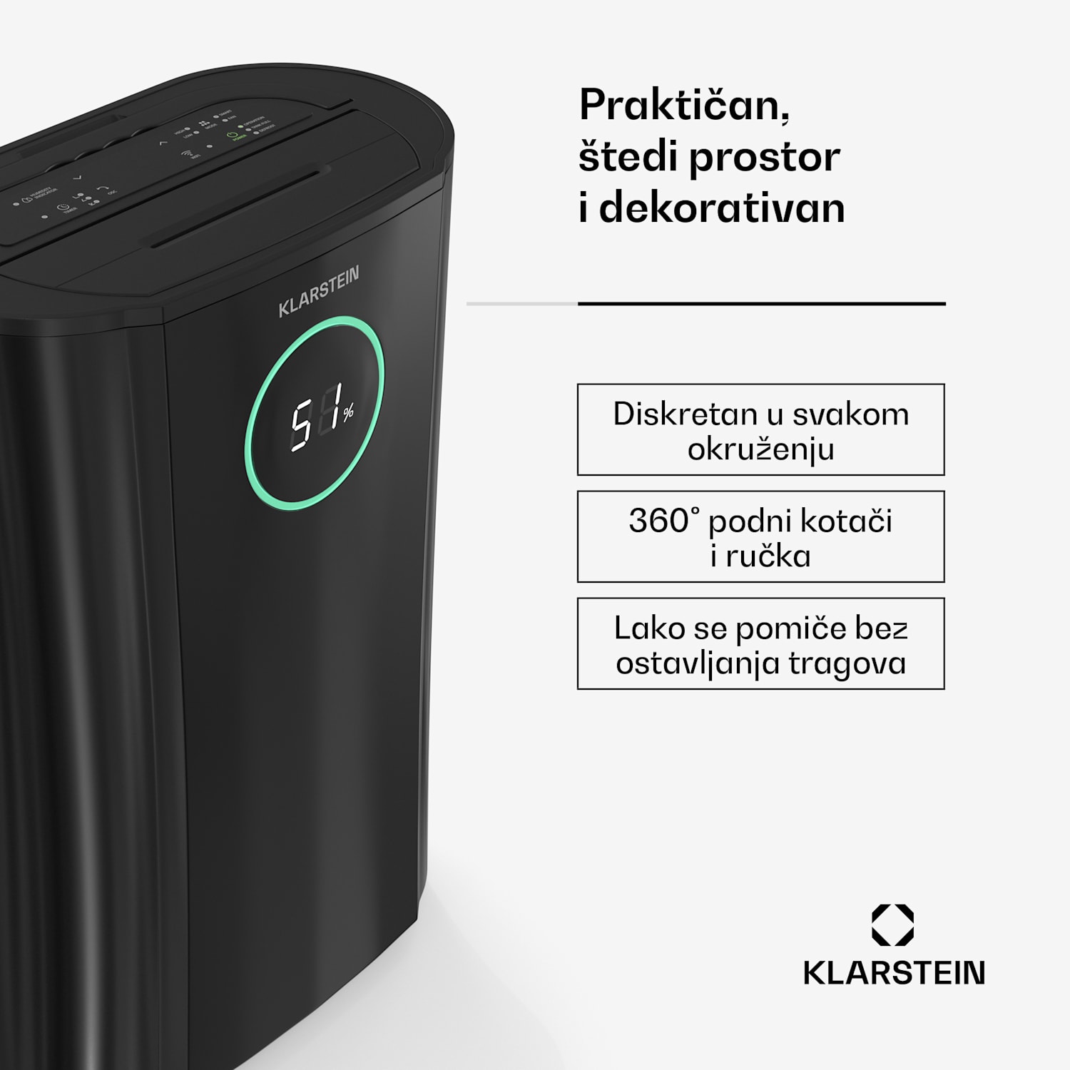 DryFy ProConnect 24L odvlaživač zraka, 24 L/dan, 30 m², Wi-Fi, Aplikacija, LED indikator, 24-satni tajmer 