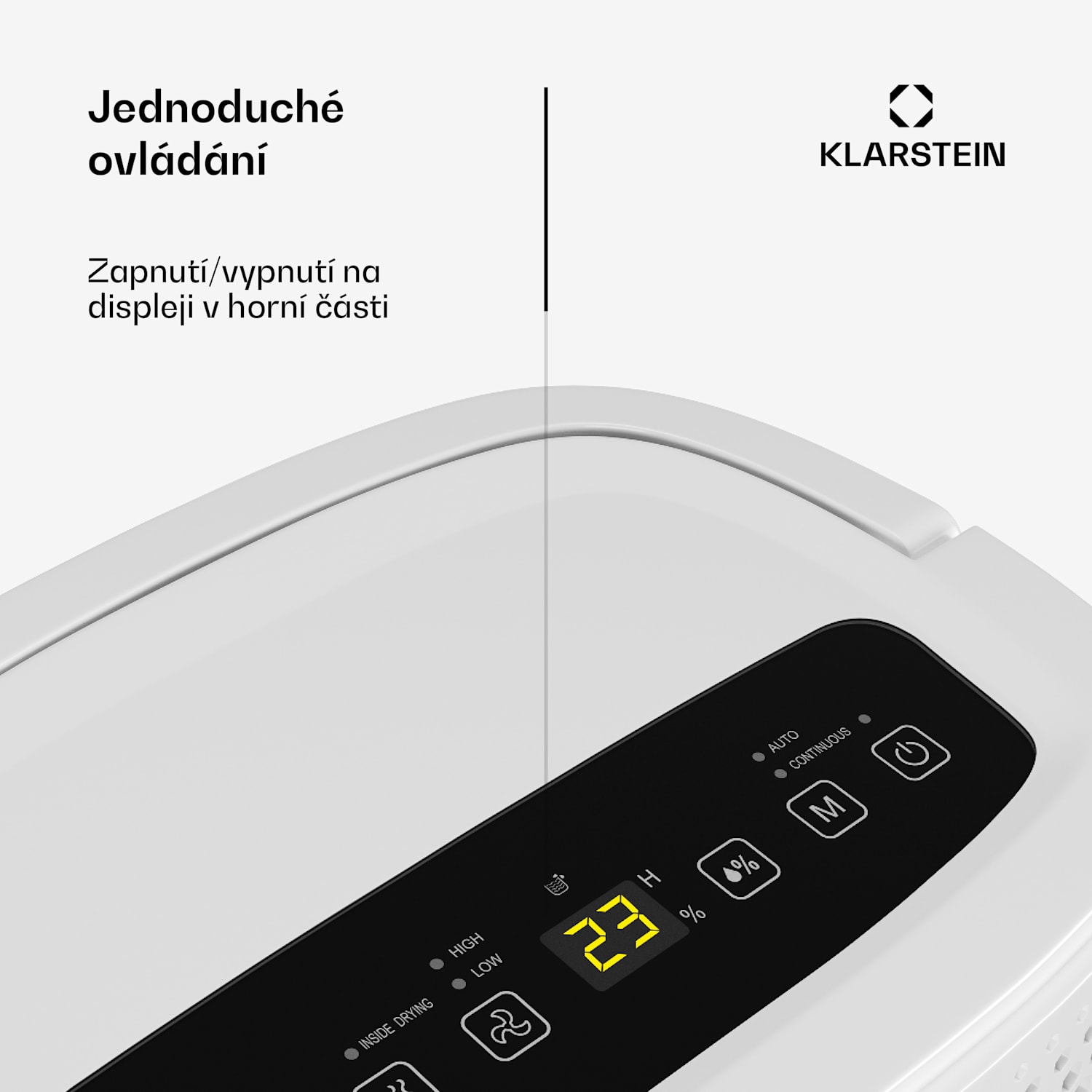 DryFy 10L odvlhčovač, 10 l/den, 12m², 80 m³/h, časovač, nádrž na vodu, mobilní 10L/24h | Bílá