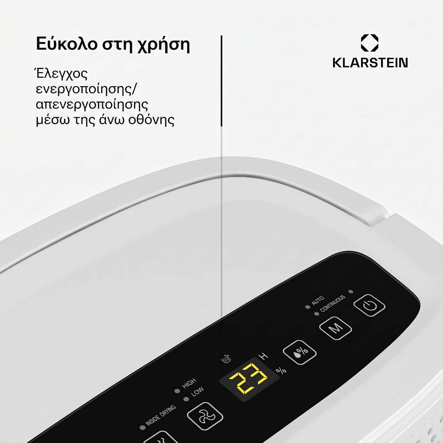 DryFy 10L αφυγραντήρας, 10 λ/ημέρα, 12m², 80 m³/h, χρονοδιακόπτης, δεξαμενή νερού, κινητός 10L/24h | Λευκό