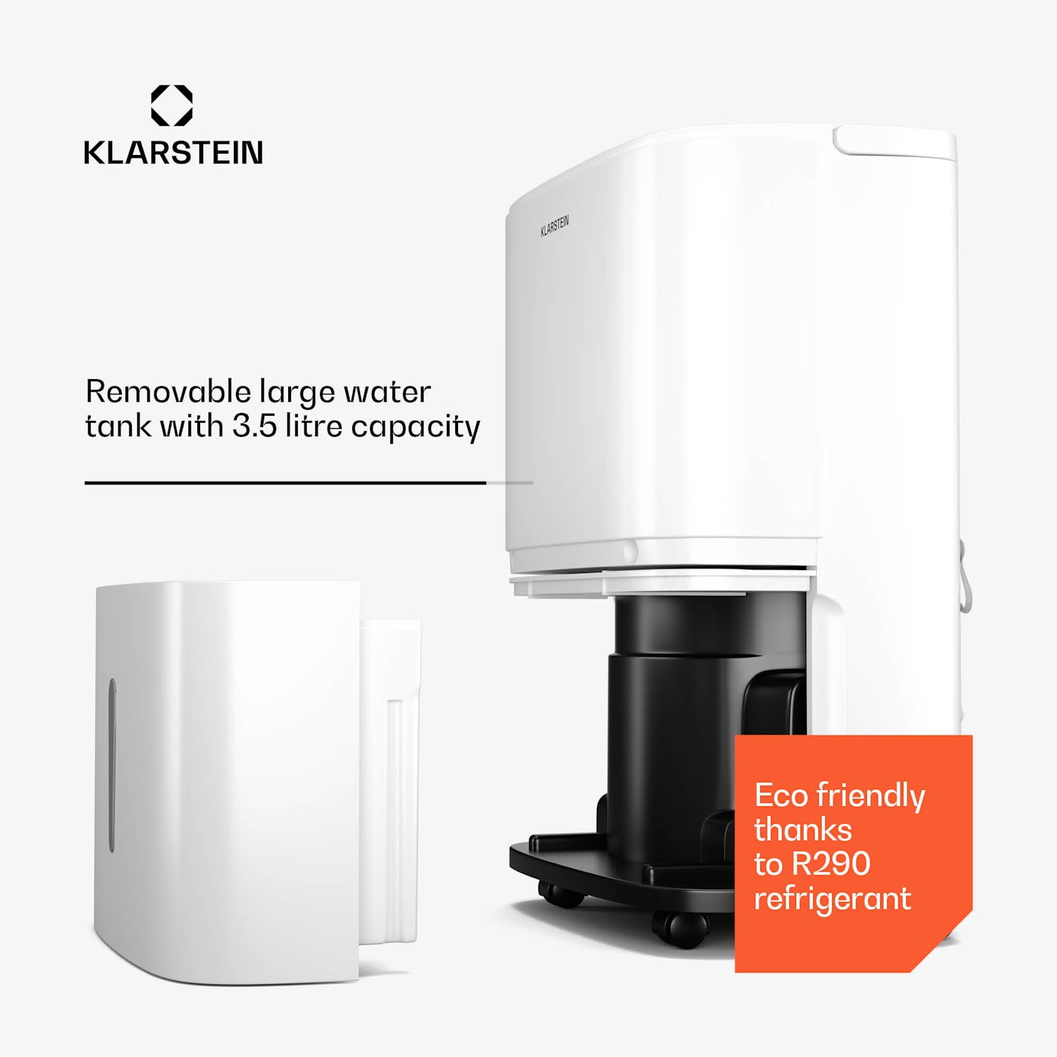 DryFy 20L dehumidifier | 20 L/day | 22 m² | 230 m³/h | timer | water tank | transportable 