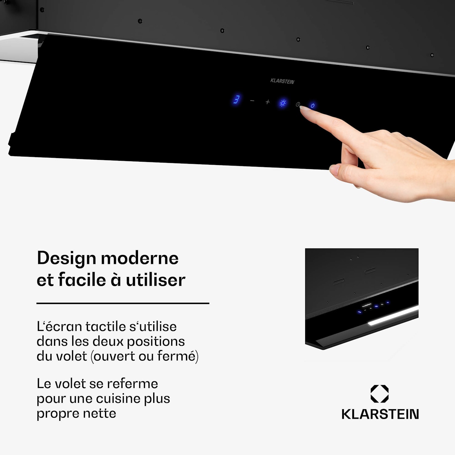 Ventimate afzuigkap | touch bediening | afvoer/recirculatie | EEK A+ | 3 standen | LED | stil 85 cm | Zwart