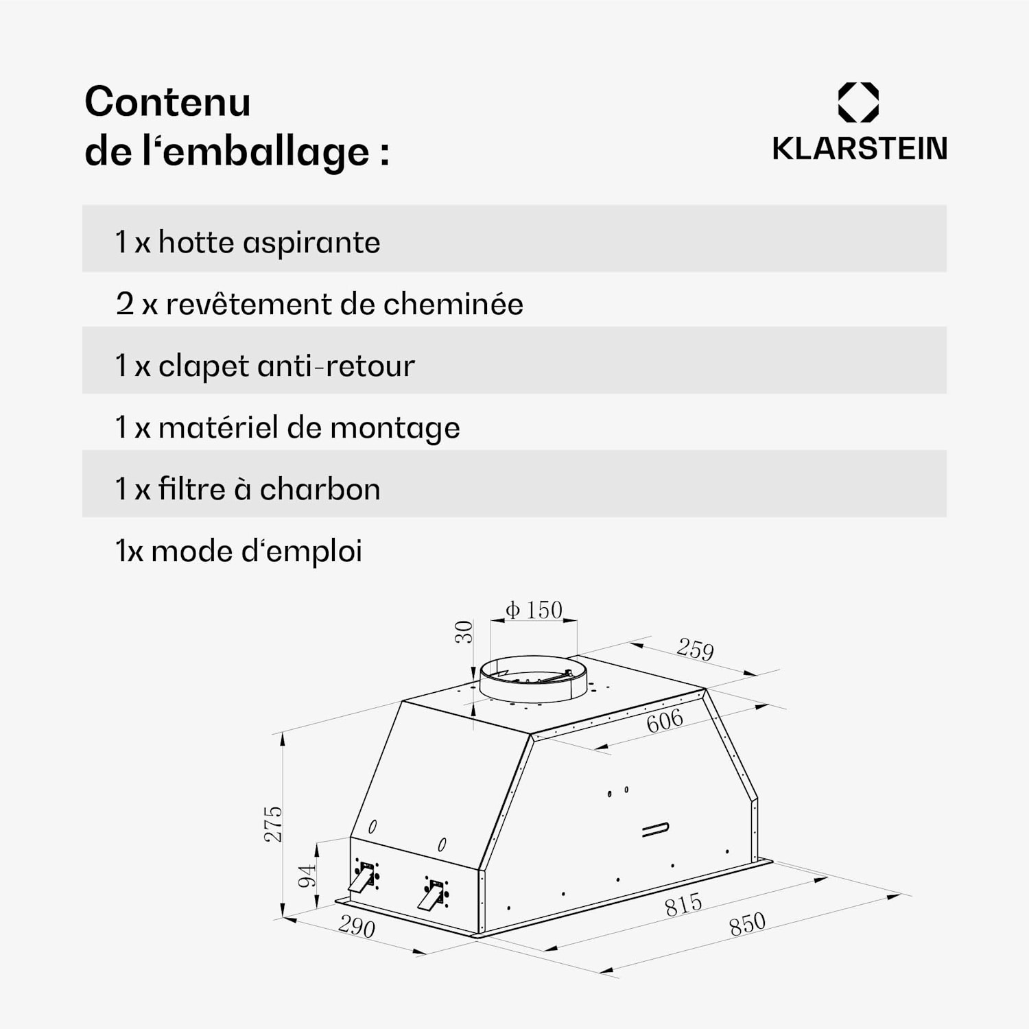 Ventimate afzuigkap | touch bediening | afvoer/recirculatie | EEK A+ | 3 standen | LED | stil 85 cm | Zwart