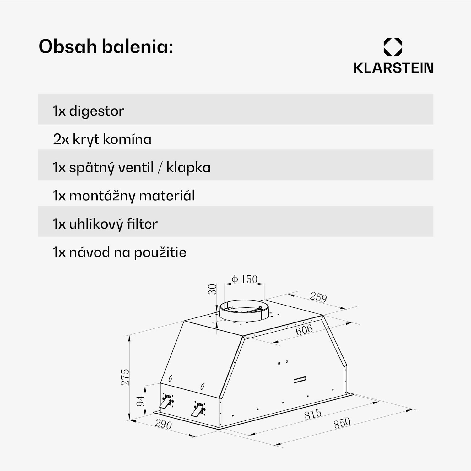 Ventimate digestor, dotykové ovládanie, odsávanie/recirkulácia, EEK A+, 3 úrovne, LED, tichý 85 cm | Čierna