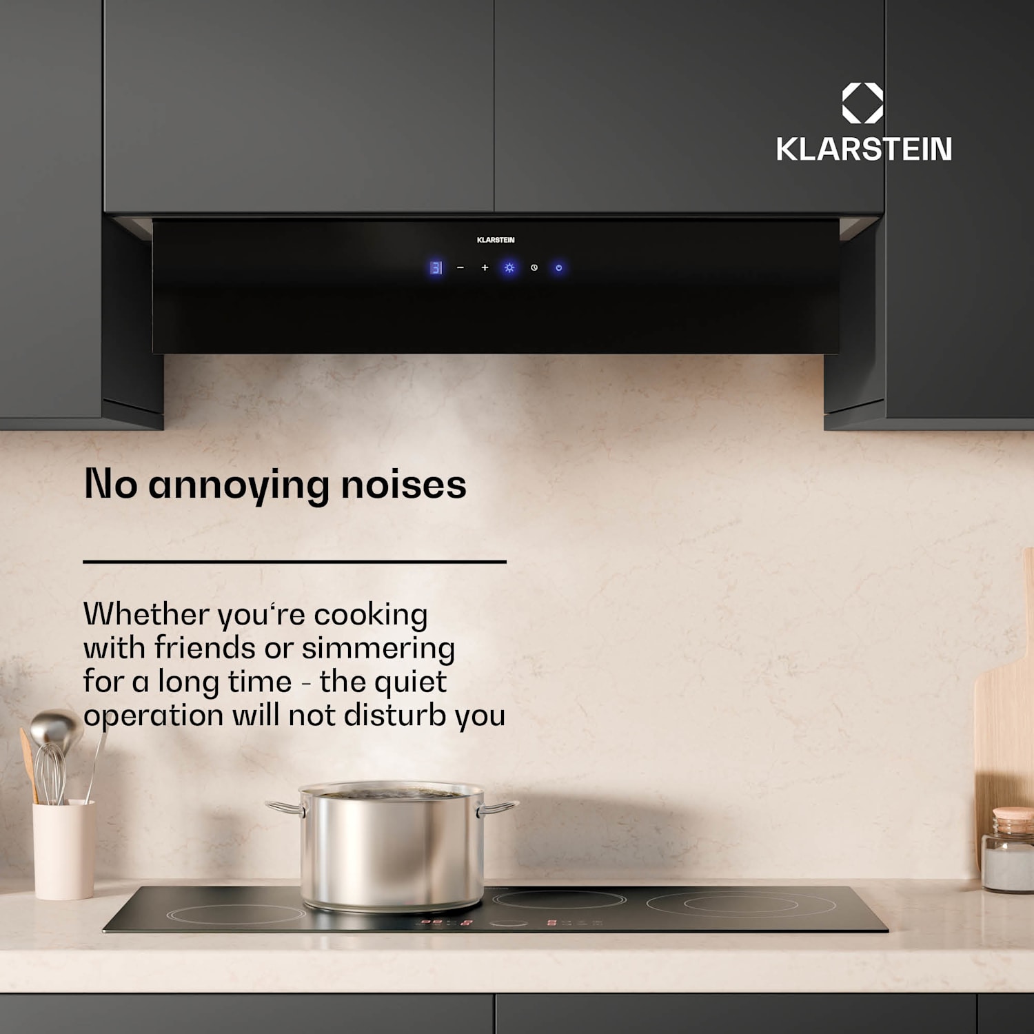 Ventimate afzuigkap | touch bediening | afvoer/recirculatie | EEK A+ | 3 standen | LED | stil 85 cm | Zwart