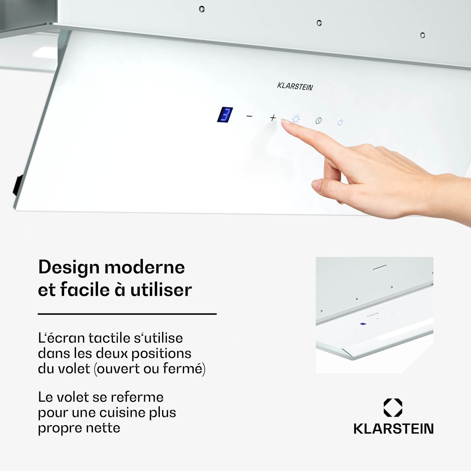 Ventimate afzuigkap | touch bediening | afvoer/recirculatie | EEK A+ | 3 standen | LED | stil 60 cm | Wit