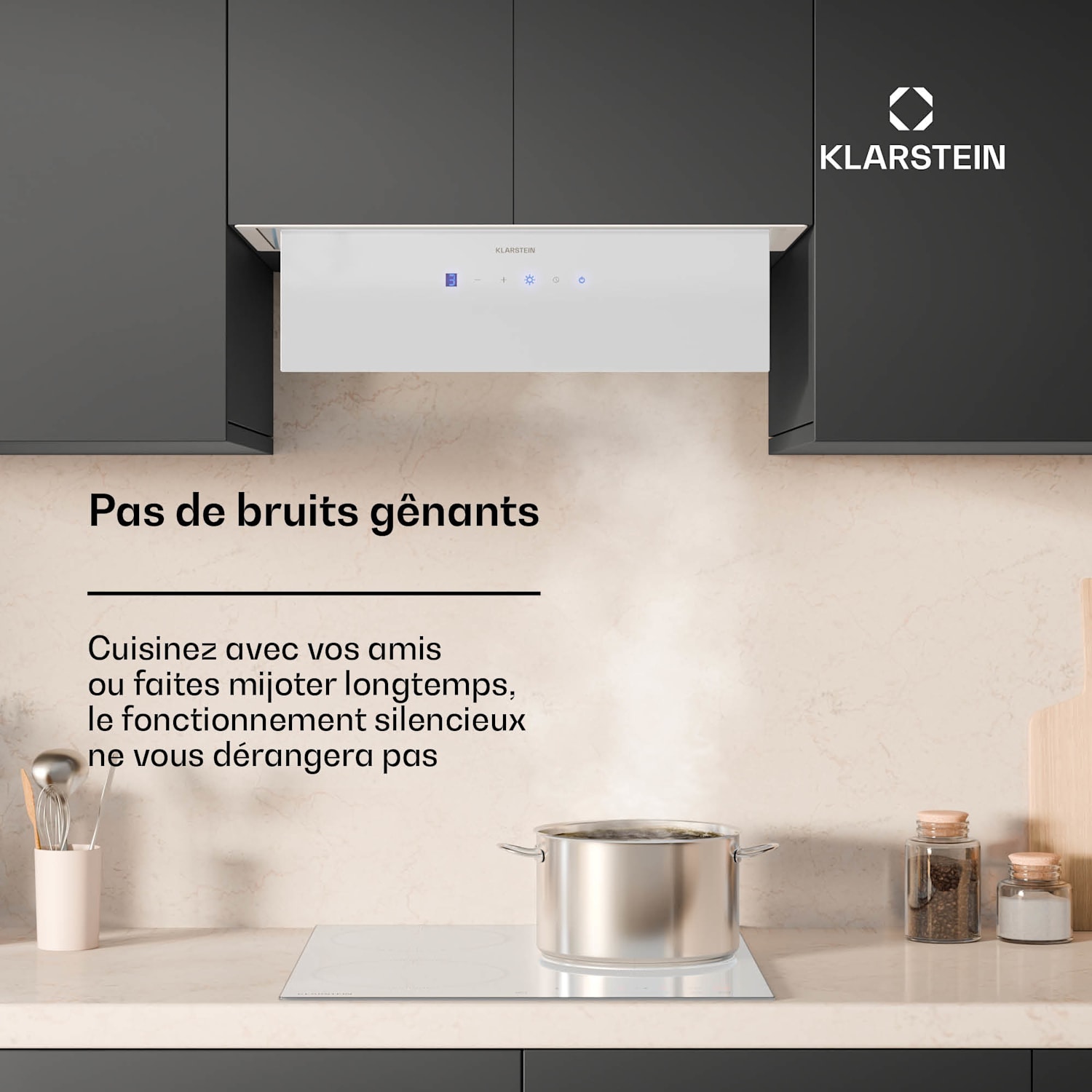 Ventimate afzuigkap | touch bediening | afvoer/recirculatie | EEK A+ | 3 standen | LED | stil 60 cm | Wit