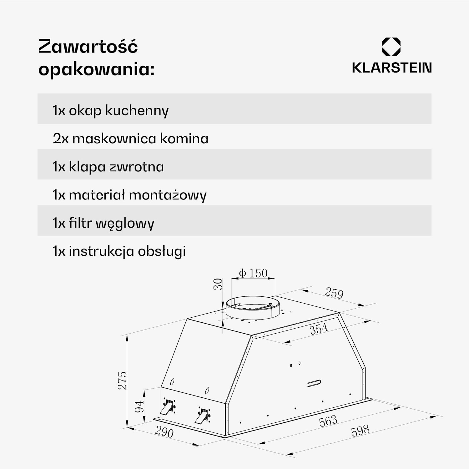 Okap/wyciąg Ventimate, sterowanie dotykowe, tryb otwarty/zamknięty, EEK A+, 3 poziomy, LED, cichy 60 cm | Biały
