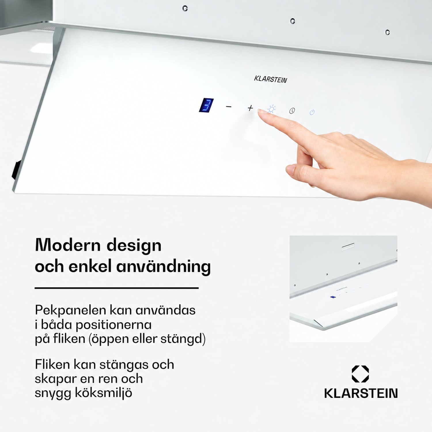 Ventimate köksfläkt | touchkontroll | frånluft/cirkulationsdrift | EEK A+ | 3 nivåer | LED | tyst 
