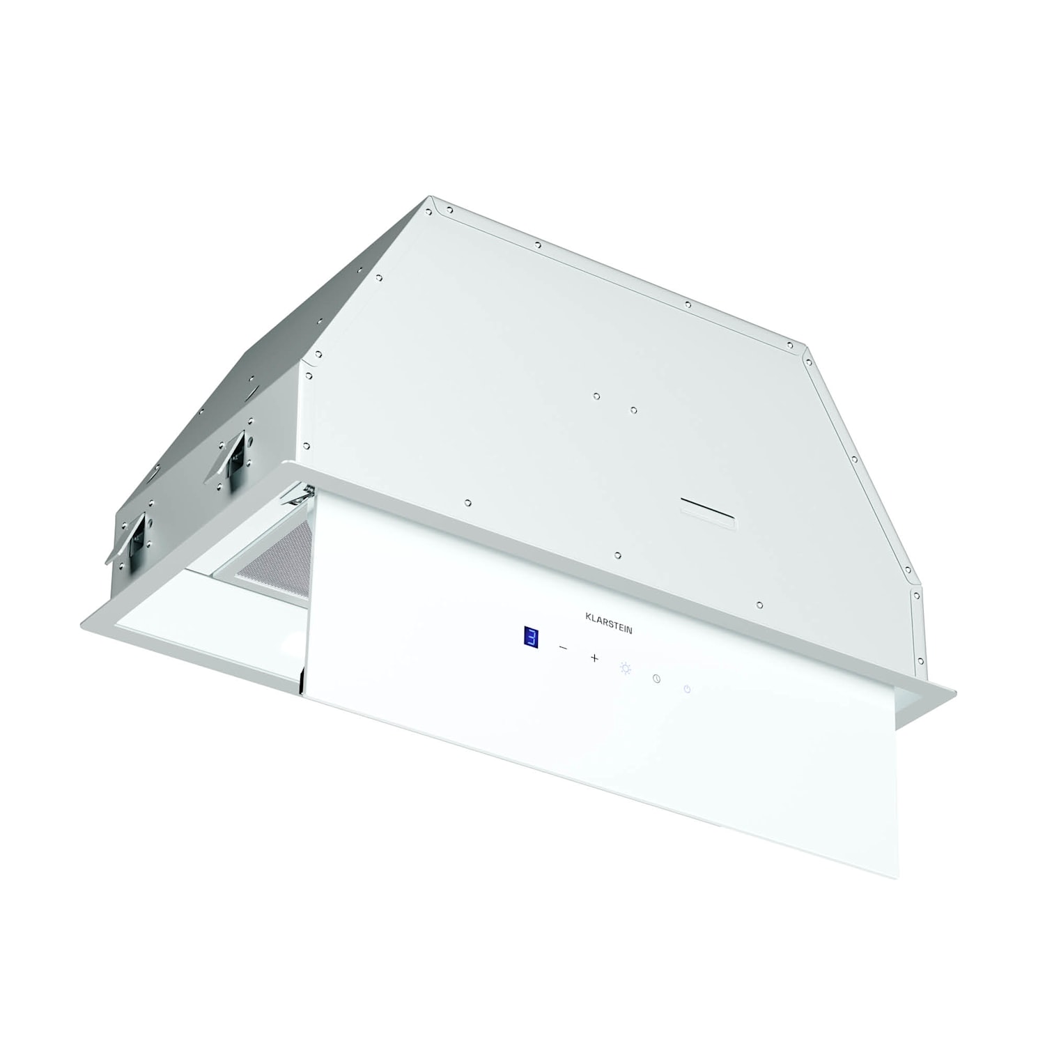 Hota ventilată, control tactil, extracție/recirculare, EEK A+, 3 niveluri, LED, silențioasă 60 cm | Alb