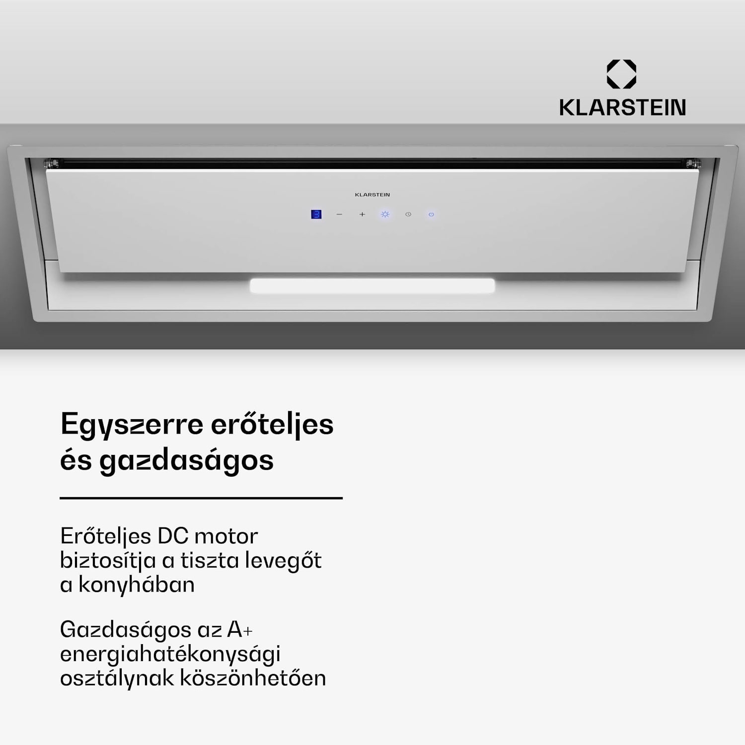 Ventimate páraelszívó, érintéses vezérlés, elszívás/keringtetés, EEK A+, 3 szint, LED, csendes 85 cm | Fehér