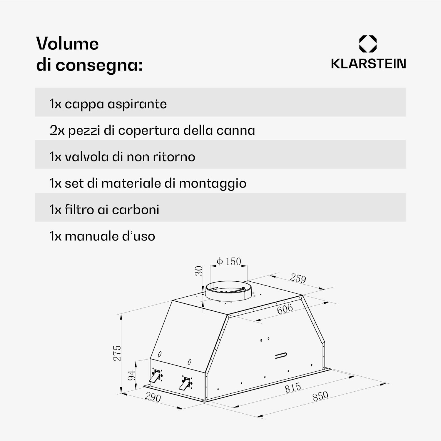 Ventimate - Cappa aspirante | Controllo touch | Ricircolo/Scarico | Classe energetica A+ | 3 livelli | LED | Silenziosa 85 cm | Bianco