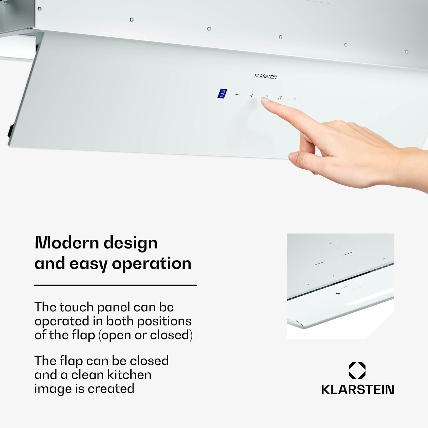 Ventimate afzuigkap | touch bediening | afvoer/recirculatie | EEK A+ | 3 standen | LED | stil 85 cm | Wit