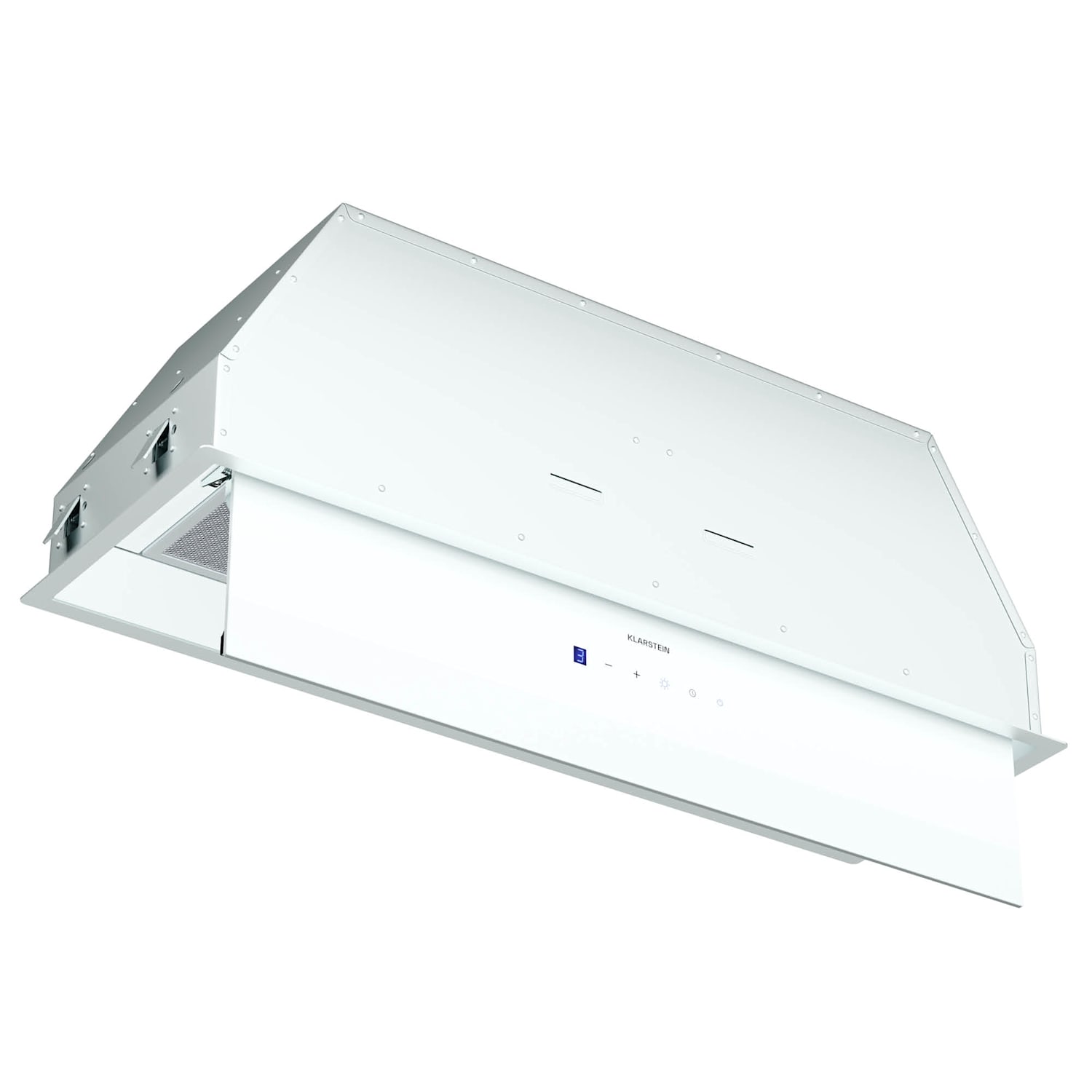 Hota ventilată, control tactil, extracție/recirculare, EEK A+, 3 niveluri, LED, silențioasă 85 cm | Alb
