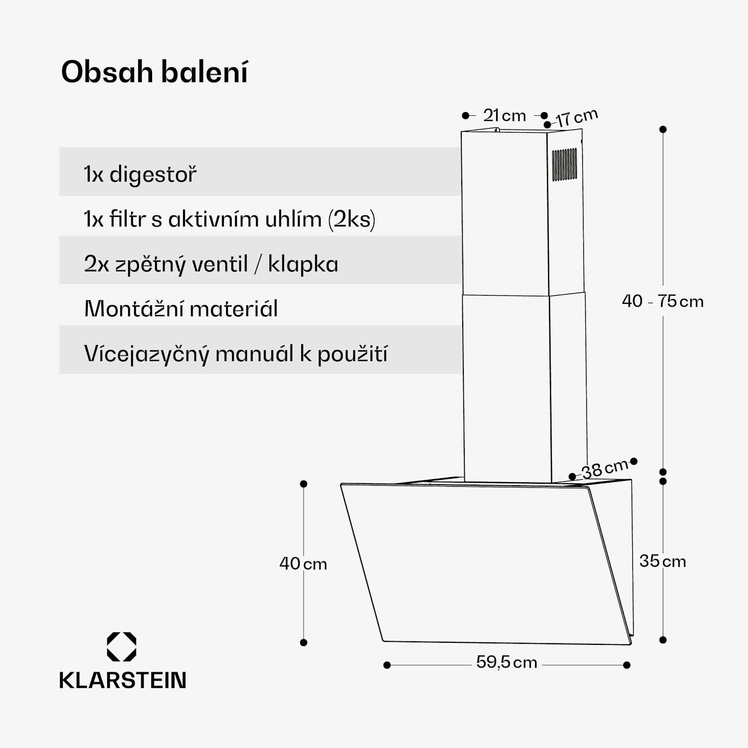 FlashLine digestoř, A++, 524 m³/h, 3 úrovně, dotyková, tichá, LED, odsávání/recirkulace, 100 W 60 cm | Černá | Černá