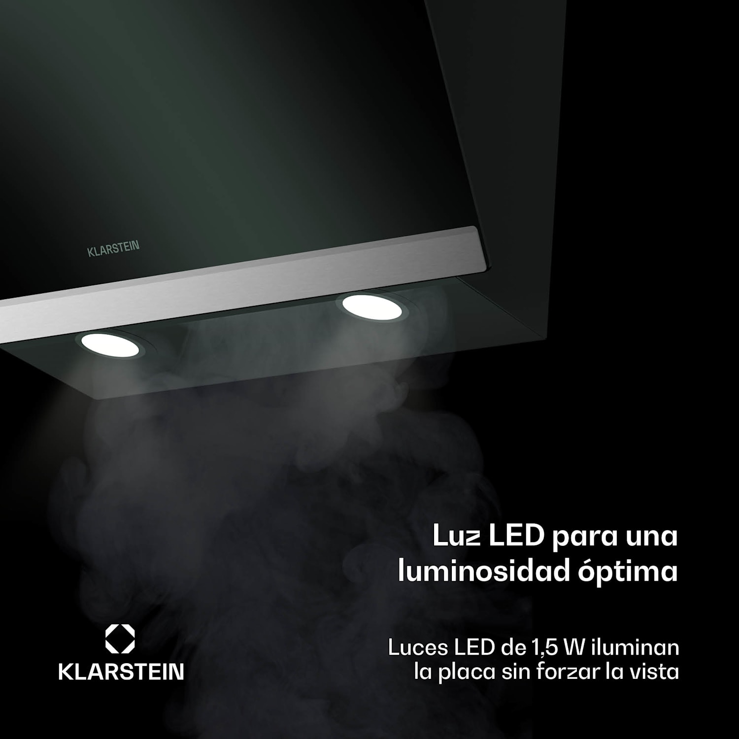 Campana extractora FlashLine | A++ | 524m³/h | 3 niveles | táctil | silenciosa | LED | extracción/recirculación | 100 W 60 cm | Negro | Negro