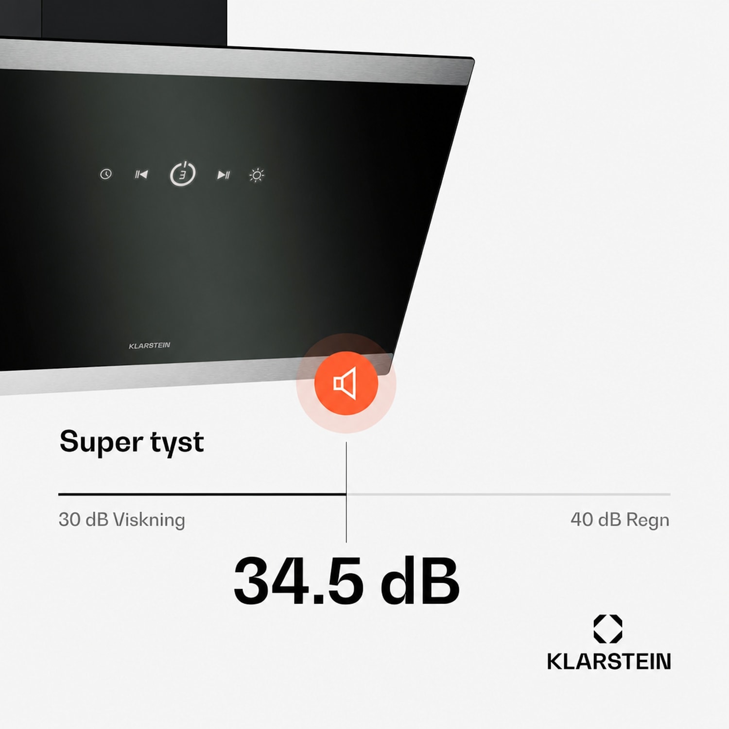 FlashLine köksfläkt | A++ | 578 m³/h | 3 nivåer | touchkontroll | tyst | LED | frånluft/cirkulationsluft | 100 W 60 cm | Svart | Silver
