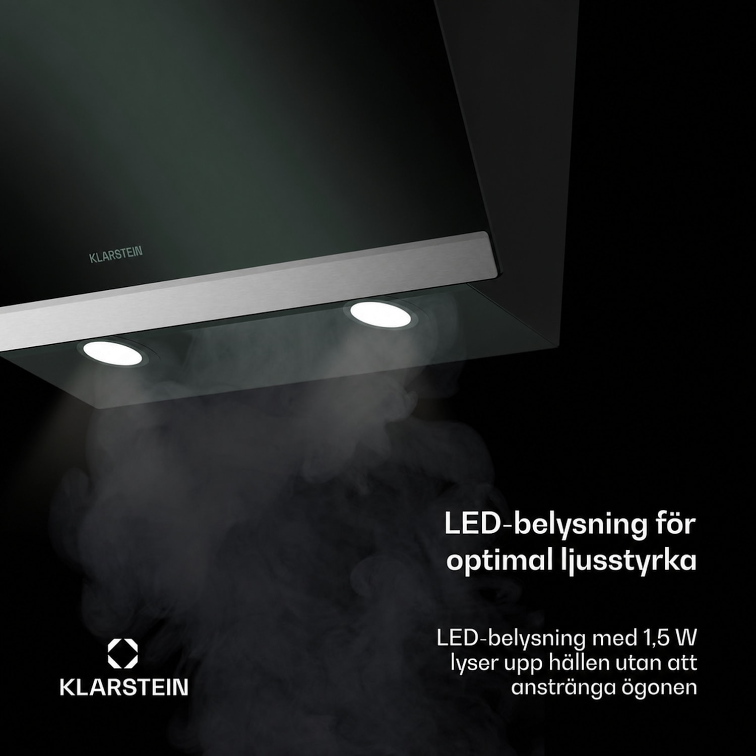 FlashLine köksfläkt | A++ | 578 m³/h | 3 nivåer | touchkontroll | tyst | LED | frånluft/cirkulationsluft | 100 W 60 cm | Svart | Silver