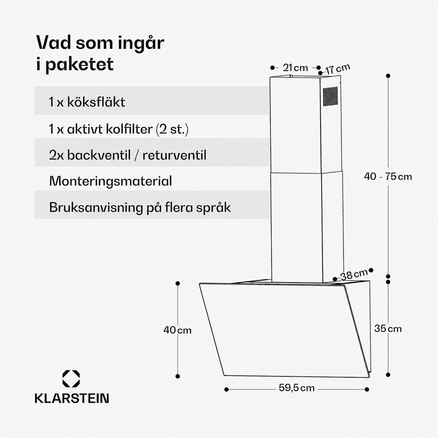FlashLine köksfläkt | A++ | 578 m³/h | 3 nivåer | touchkontroll | tyst | LED | frånluft/cirkulationsluft | 100 W 60 cm | Svart | Silver