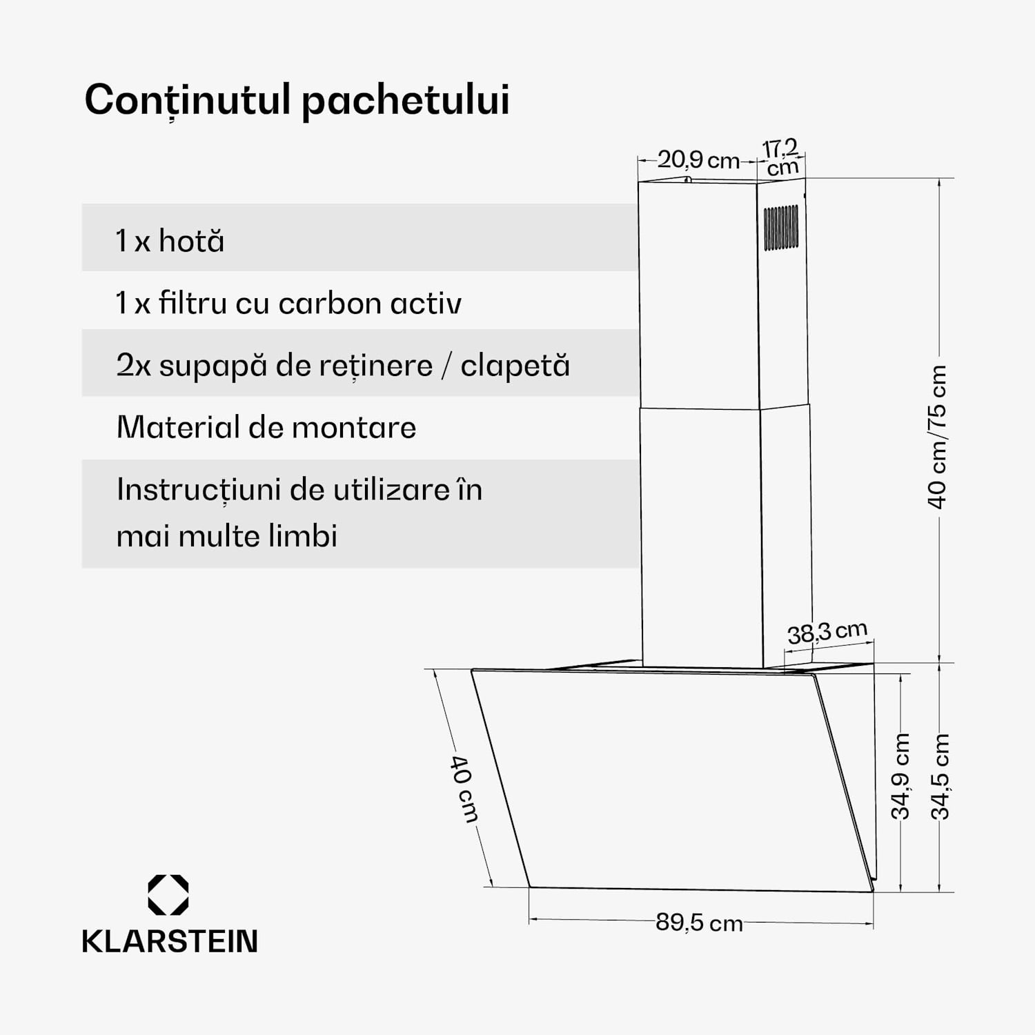 Hota FlashLine, A++, 524 m³/h, 3 niveluri, tactilă, silențioasă 90 cm | Negru | Negru