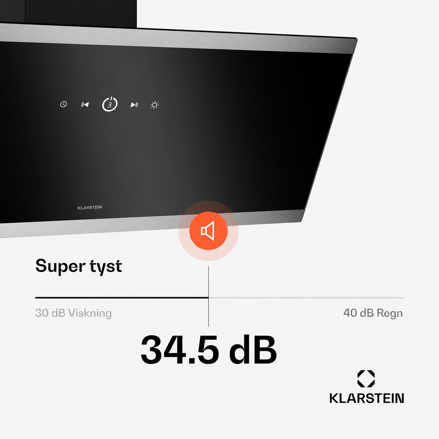 FlashLine fläktkåpa | A++ | 578 m³/h | 3 steg | Touch | tyst | LED | frånluft/cirkulation | 100W 90 cm | Svart | Silver