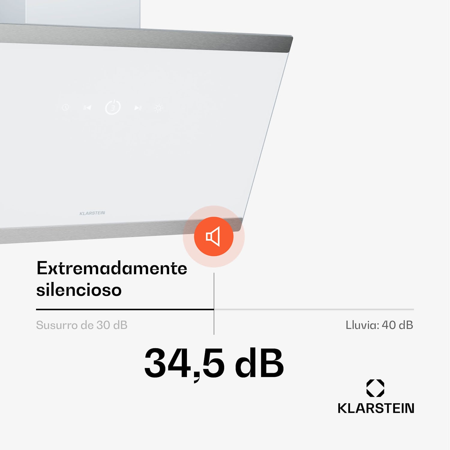 Campana extractora FlashLine | A++ | 524m³/h | 3 niveles | táctil | silenciosa | LED | extracción/recirculación | 100 W 60 cm | Blanco | Blanco