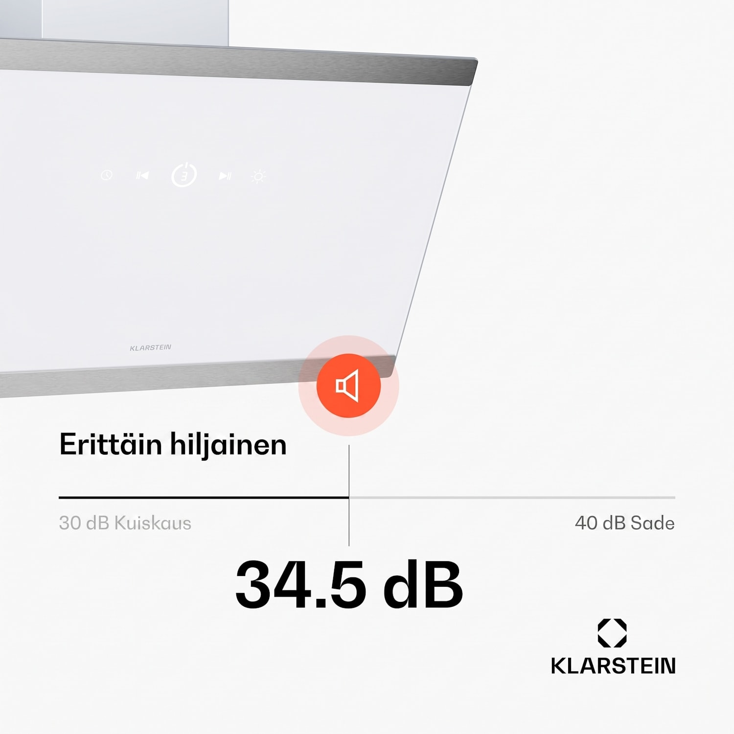 FlashLine-liesituuletin | A++ | 578 m³/h | 3 tasoa | kosketus | hiljainen | LED | ilmanpoisto/kiertoilma | 100 W 60 cm | Valkoinen | Hopea