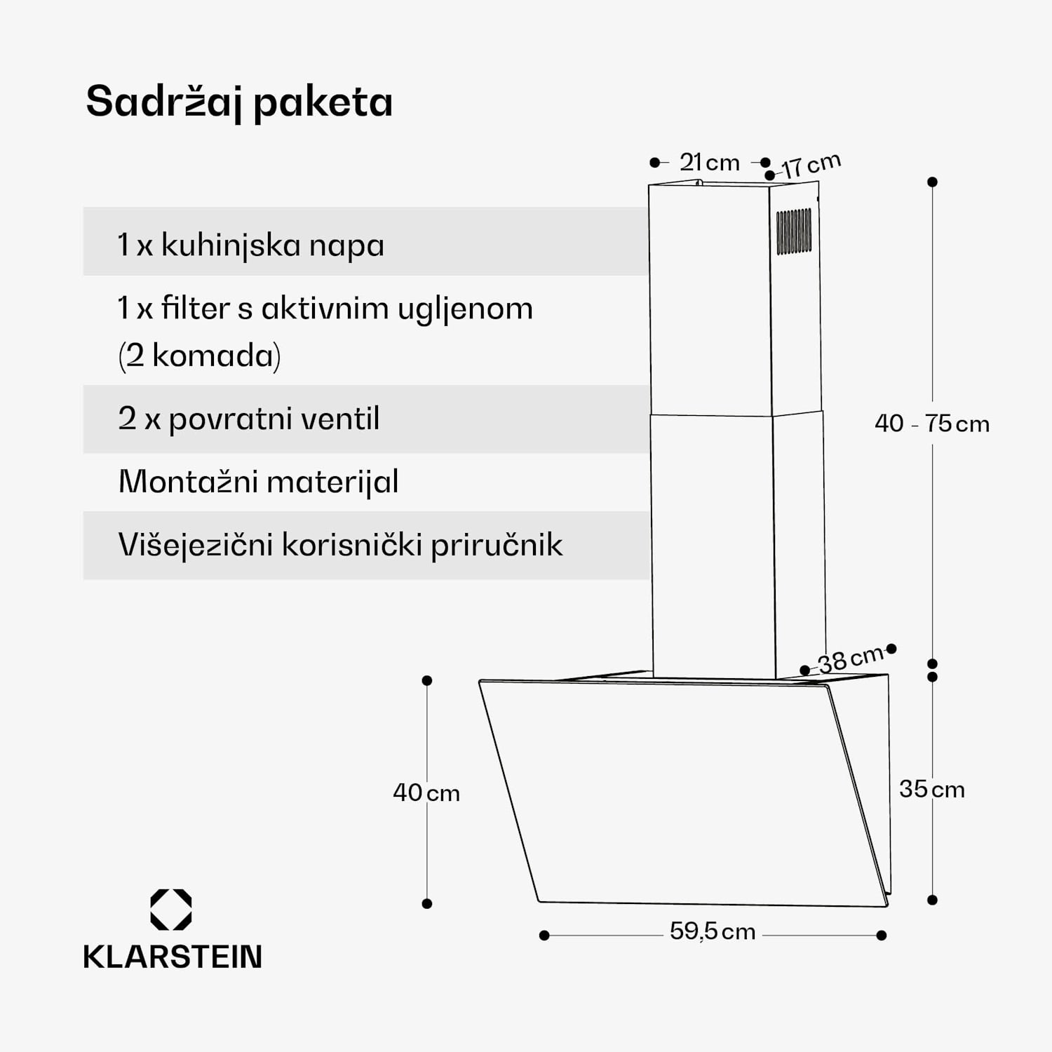 FlashLine napa, A++, 524 m³/h, 3 razine, dotaknuti, tiho, LED, ekstrakcija/recirkulacija, 100 W 60 cm | Bijela | Bijela