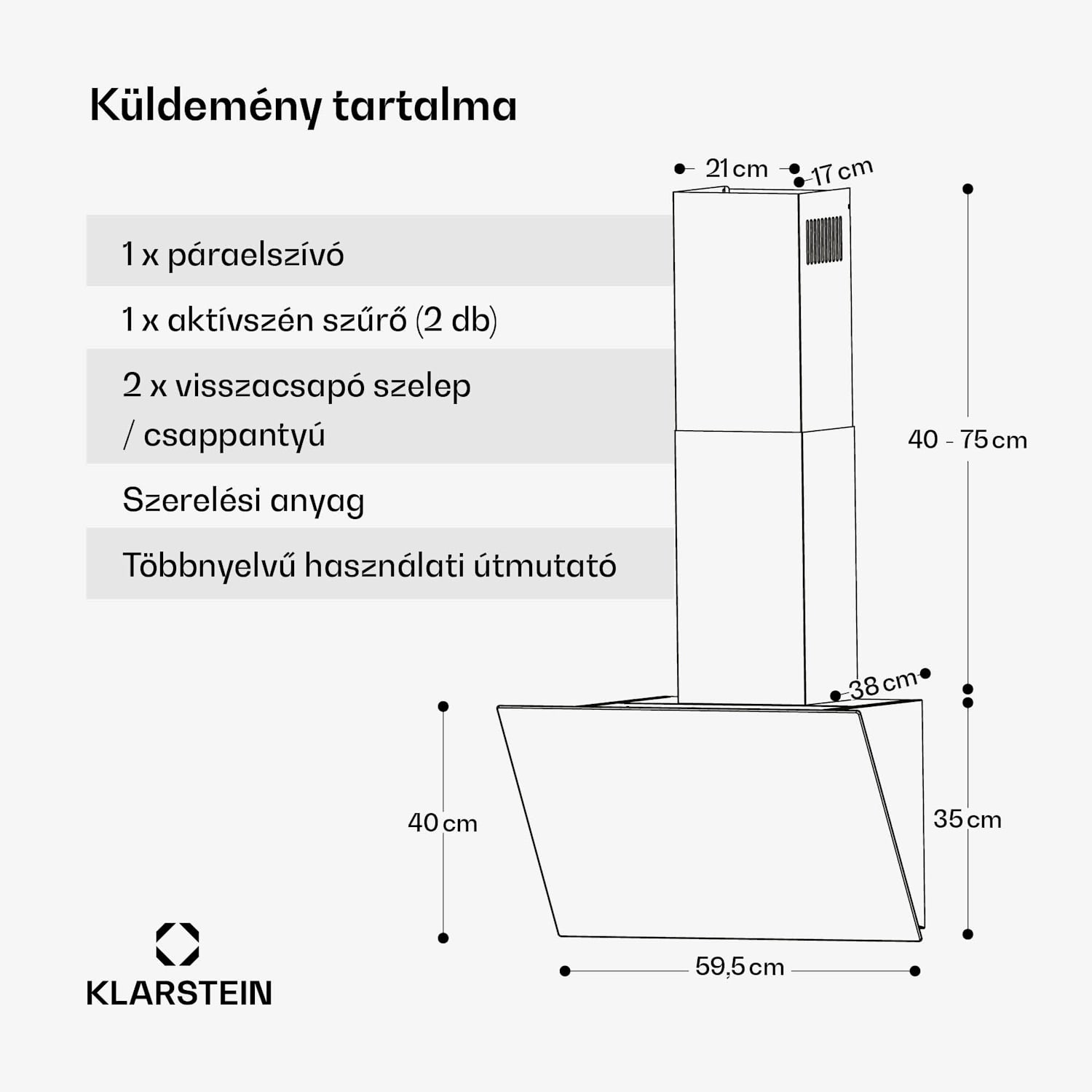 FlashLine páraelszívó, A++, 524 m³/h, 3 szint, érintős, csendes, LED, elszívás/recirkuláció, 100 W 