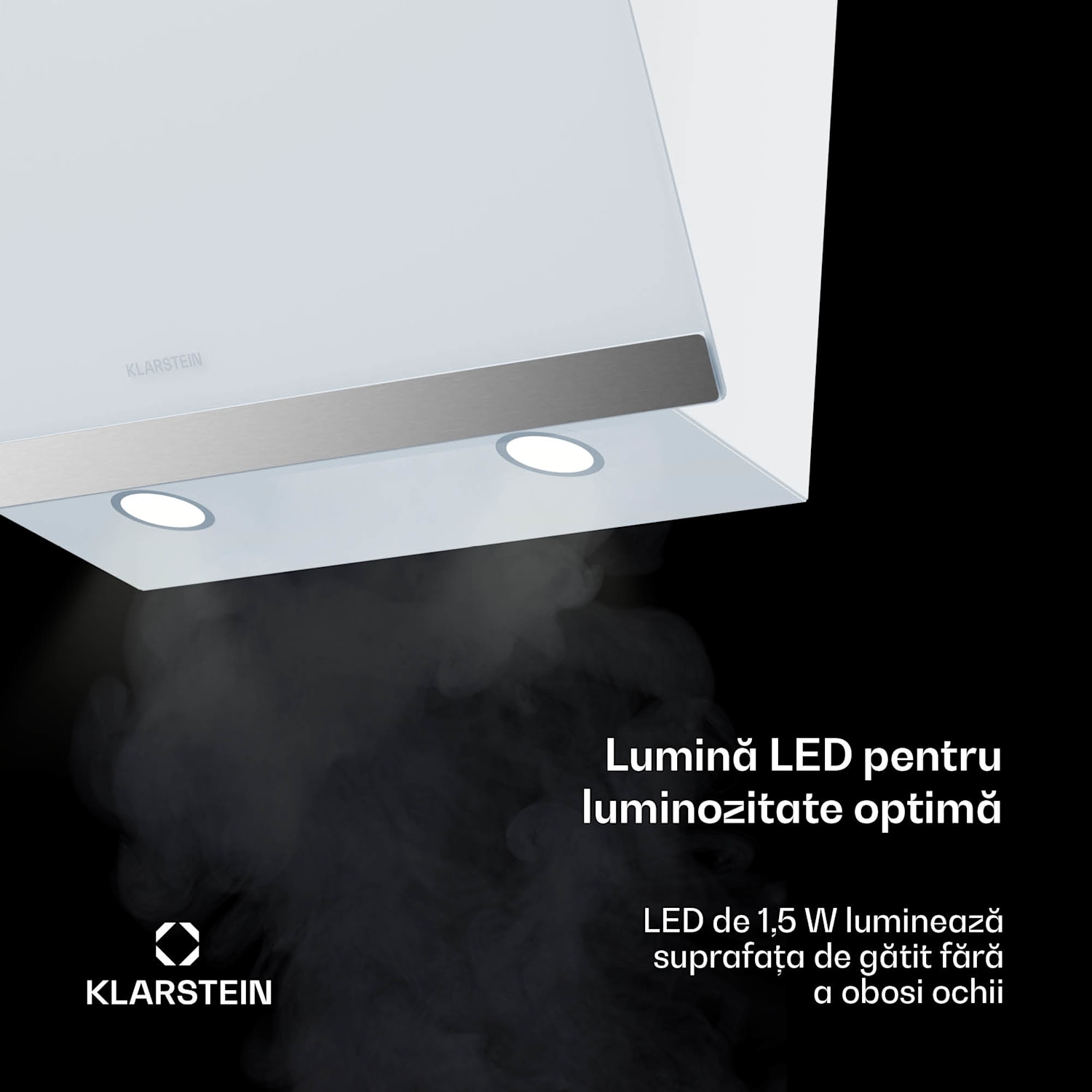 Hota FlashLine, A++, 524 m³/h, 3 niveluri, tactilă, silențioasă 60 cm | Alb | Alb