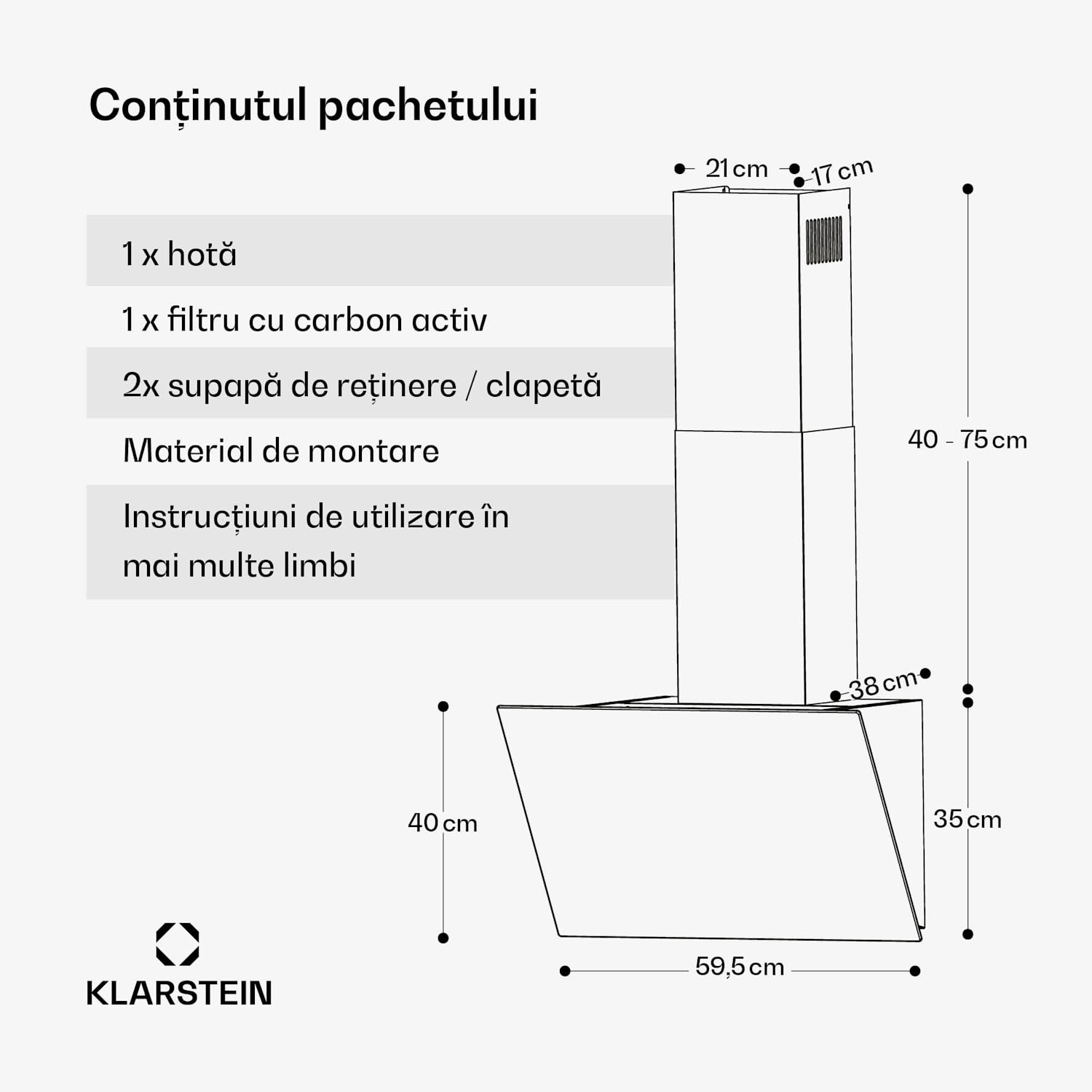 Hota FlashLine, A++, 524 m³/h, 3 niveluri, tactilă, silențioasă 60 cm | Alb | Alb