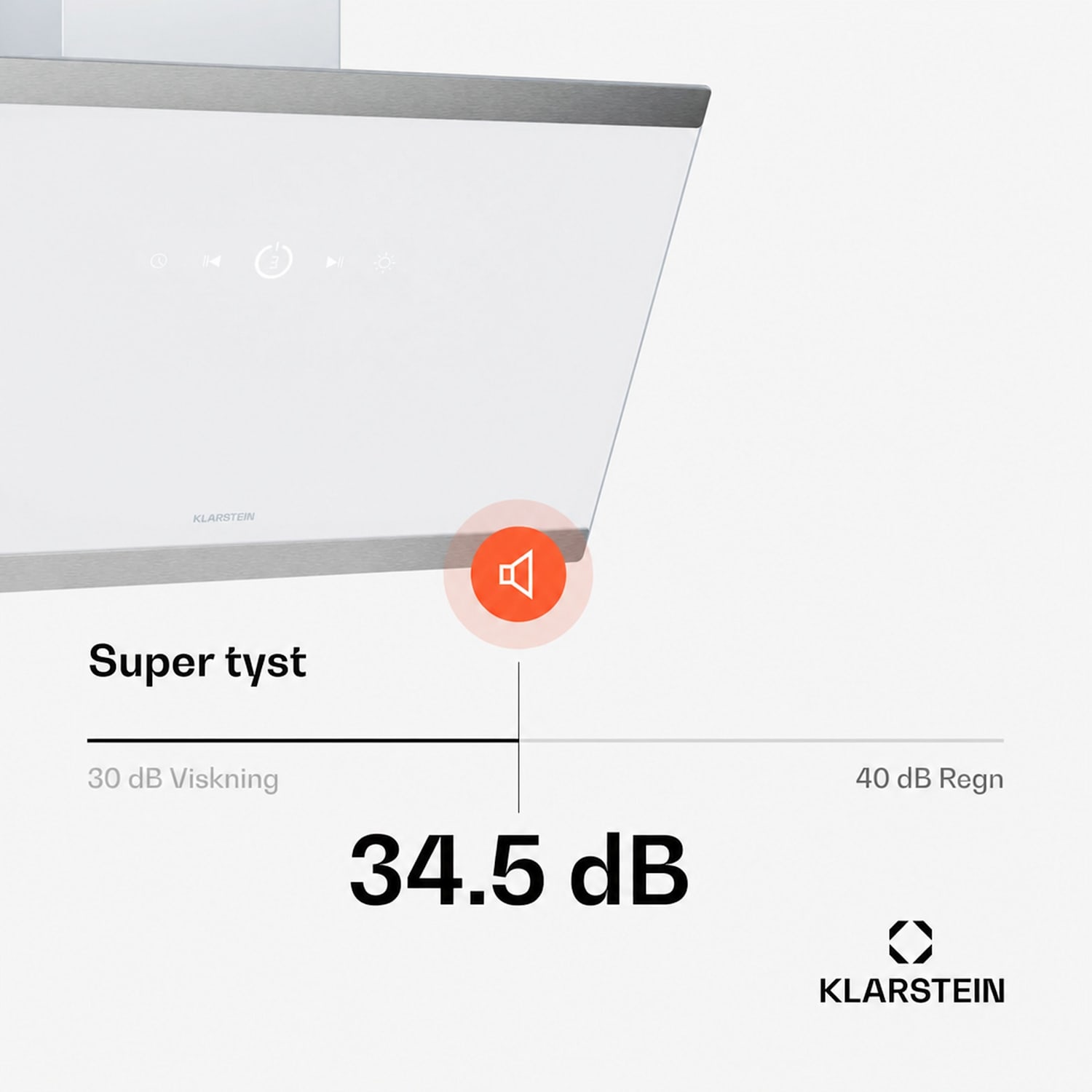 FlashLine köksfläkt | A++ | 578 m³/h | 3 nivåer | touchkontroll | tyst | LED | frånluft/cirkulationsluft | 100 W 60 cm | Vit | Silver