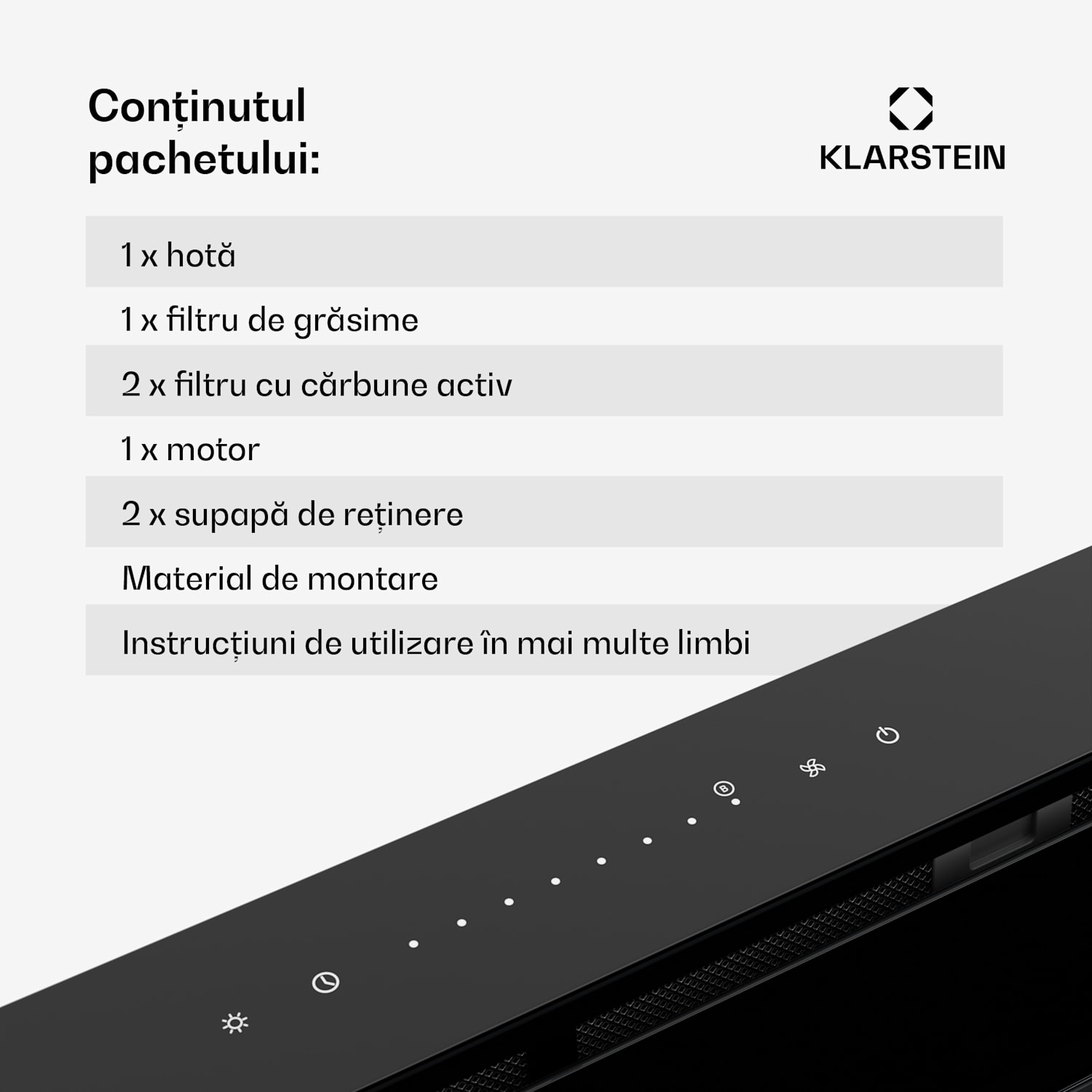 Hota Royal Flush Eco, 840 m³/h debit de aer, , EEK A, 64 dB, LED 120 cm | Negru | Oțel inoxidabil