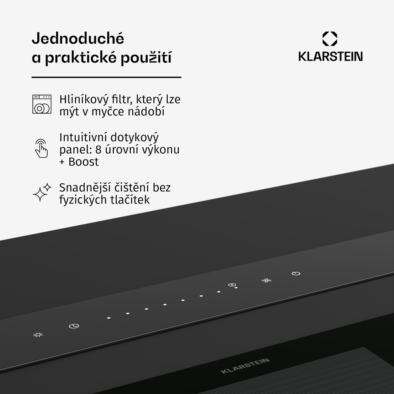Digestoř Royal Flush Eco, 836 m³/h průtoku vzduchu, šikmá, EEK A, 74 dB, LED dioda 120 cm | Černá | Černá