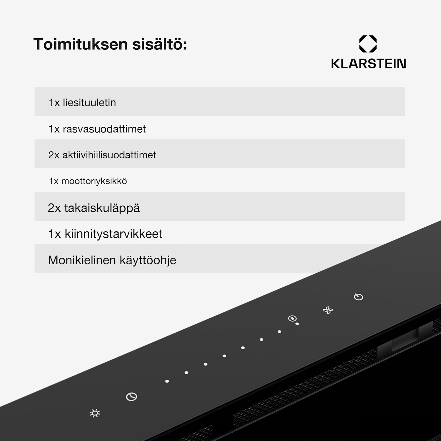 Royal Flush Eco -liesituuletin | 836 m³/h ilmavirta | kuvuton | energiatehokkuusluokka A | 74 dB | LED 120 cm | Musta | Musta