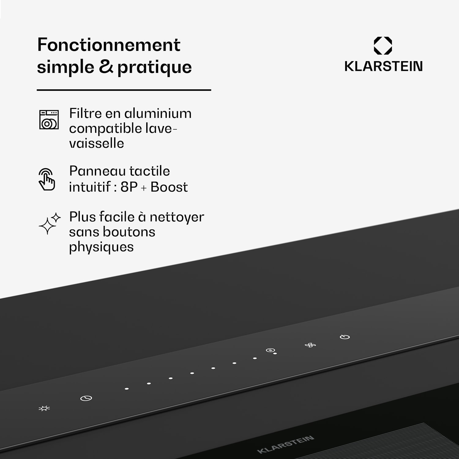 Royal Flush Eco afzuigkap | 842 m³/h luchtstroom | schuin model | EEK A | 70 dB | led 120 cm | Zwart | Zwart