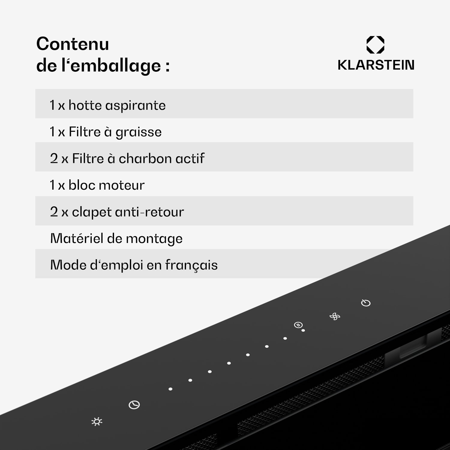 Royal Flush Eco afzuigkap | 842 m³/h luchtstroom | schuin model | EEK A | 70 dB | led 120 cm | Zwart | Zwart