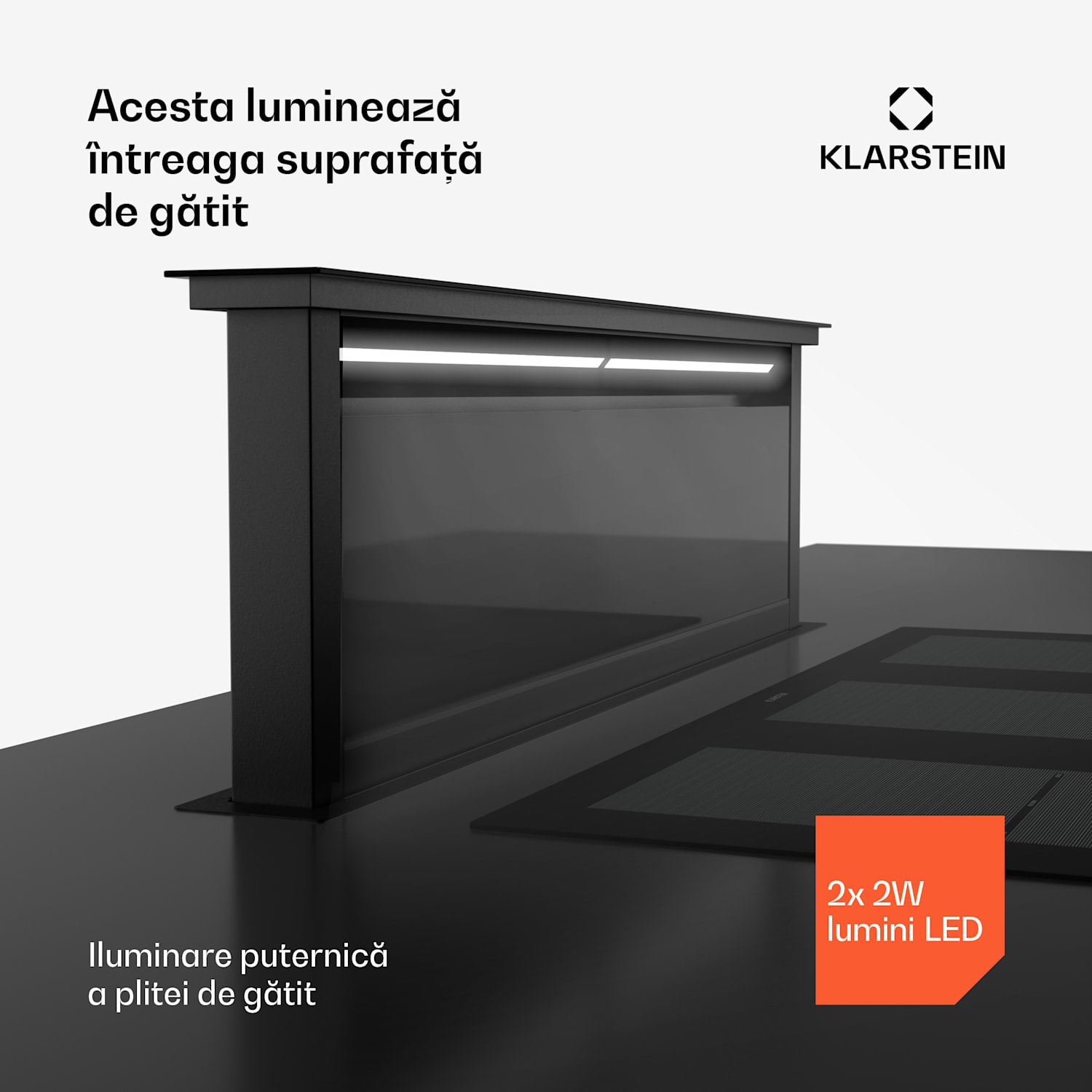 Hota Royal Flush Eco, 842 m³/h debit de aer, , EEK A, 70 dB, LED 120 cm | Negru | Negru