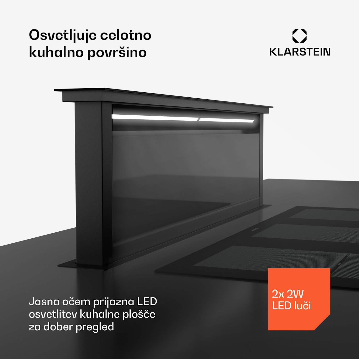 Royal Flush Eco napa, 842 m³/h zračnega pretoka, nagnjena, EEK A, 70 dB, LED 120 cm | Črna | Črna