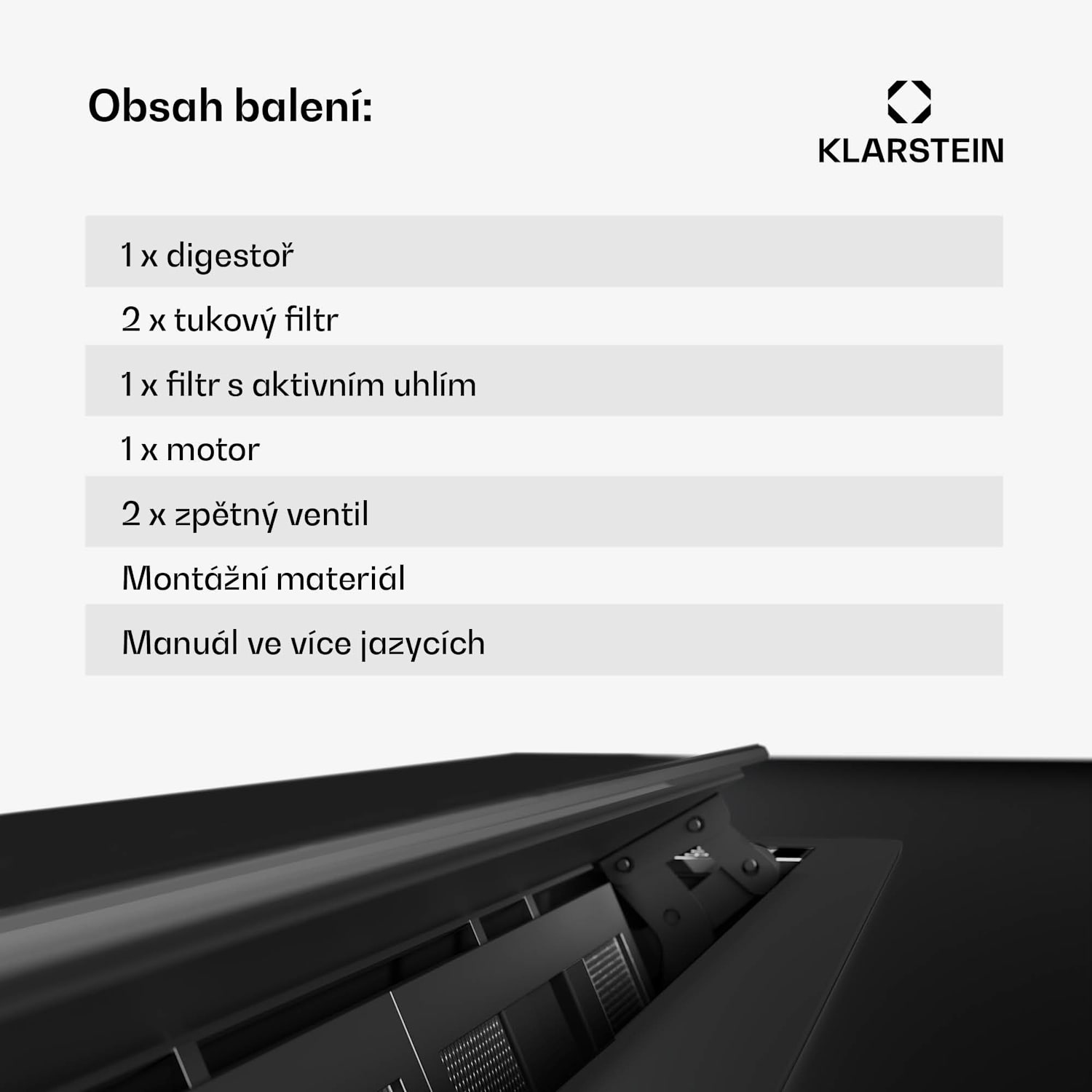 Brisa digestoř, výsuvná, 710 m³/h, A+, LED, 42 dB, režim odsávání/recirkulace 60 cm | Černá
