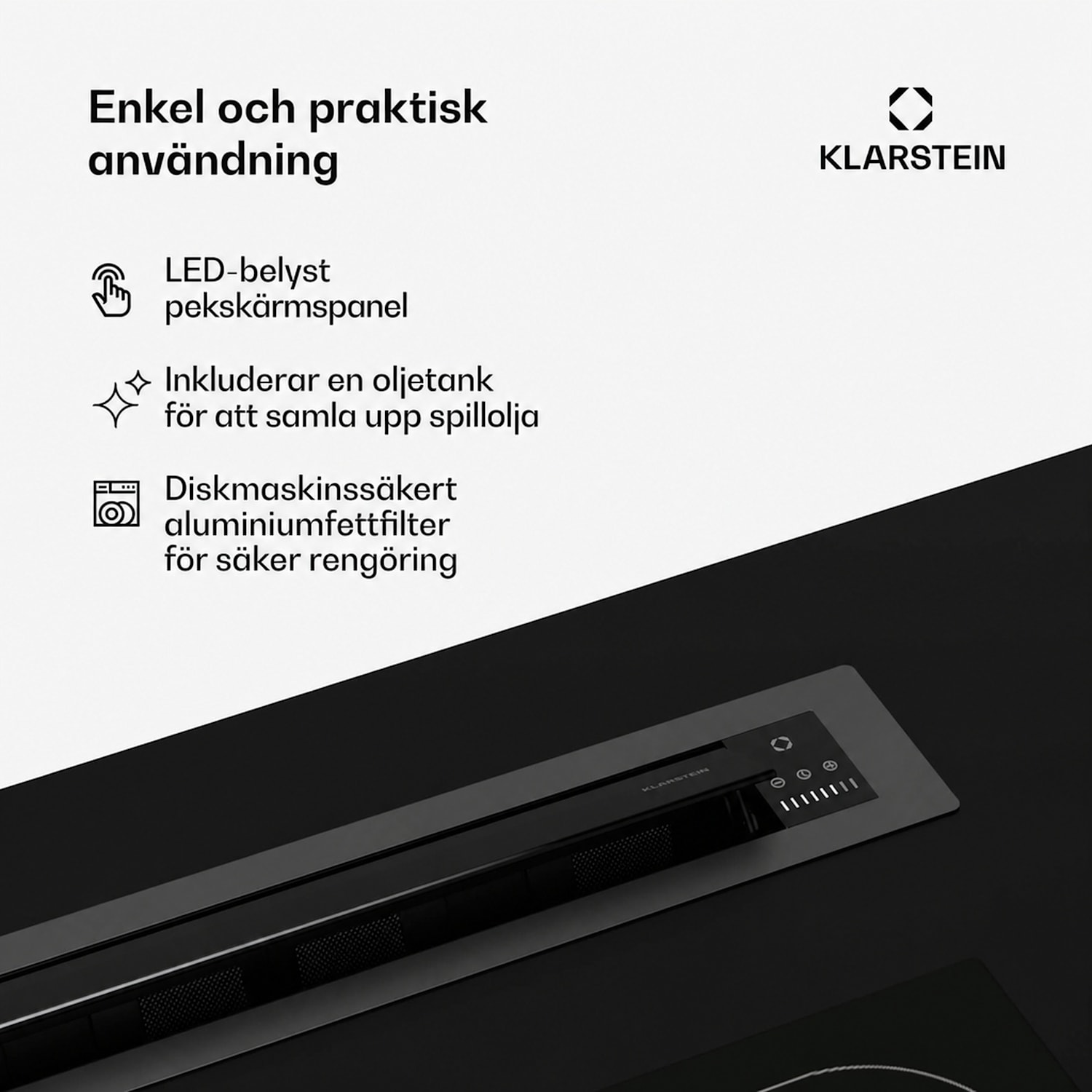 Brisa köksfläkt | infällbar | 586 m³/h | A+ | LED | 51 dB | läge för frånluft/cirkulationsluft 60 cm