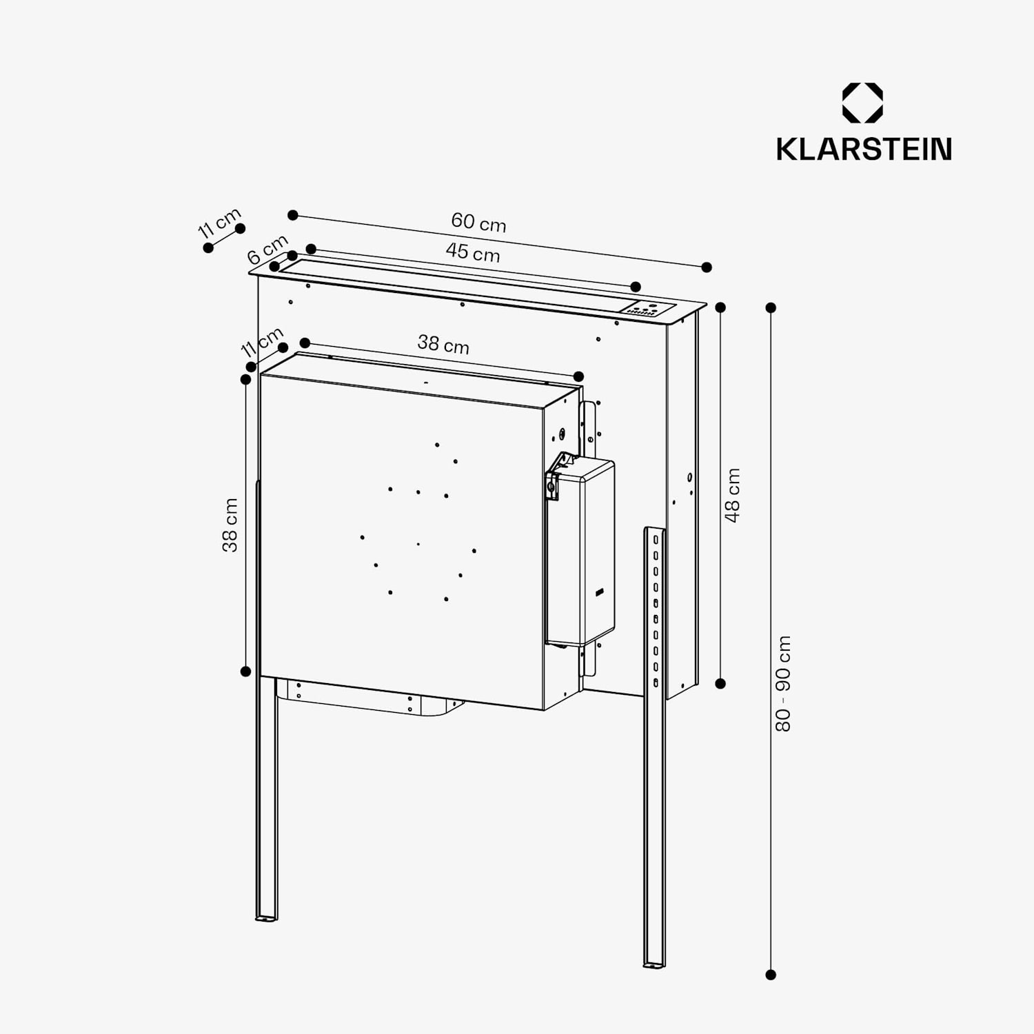 Brisa napa, uvlačiv, 710 m³/h, A+, LED, 42 dB| režim usisavanja/recirkulacije 60 cm | Crna
