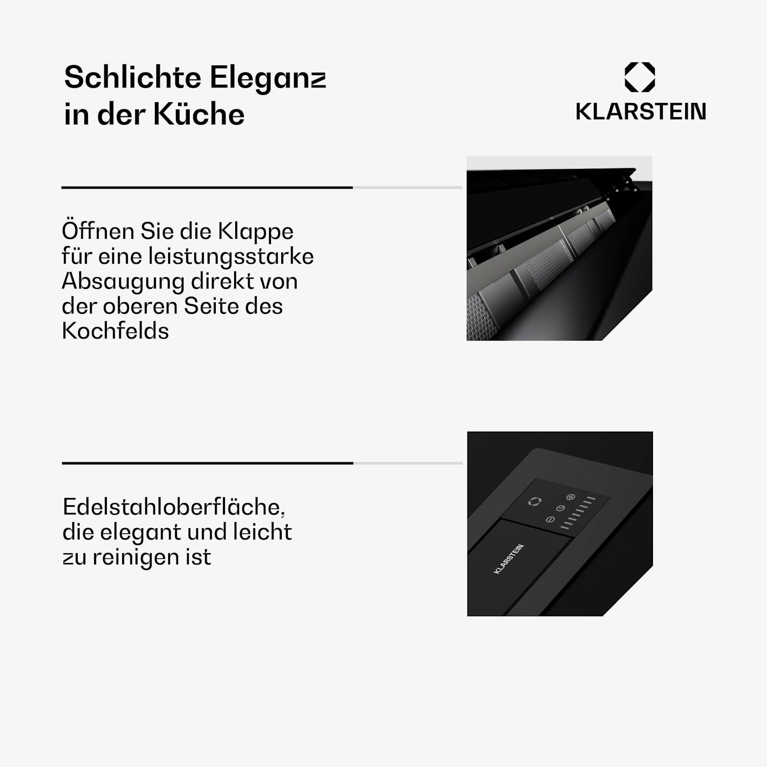 Brisa Dunstabzug | versenkbar | 710 m³/h | A+ | LED | 42dB | Abluft/Umluftbetrieb 90 cm | Schwarz